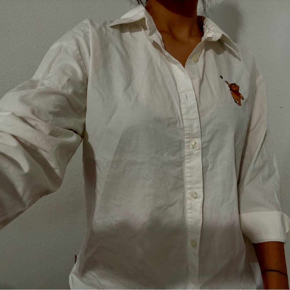 Disney White Shirt with Winnie the Pooh Embroidery